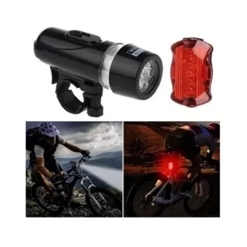 GENERICO - Jgo 2 Luces Led Bicicicleta / Rojo Y Blanco Con Pila