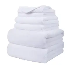 AZ AURAZEUS - Juego De 6 Toallas De Baño Microfibra De Mano Suave Blanca Playa Az