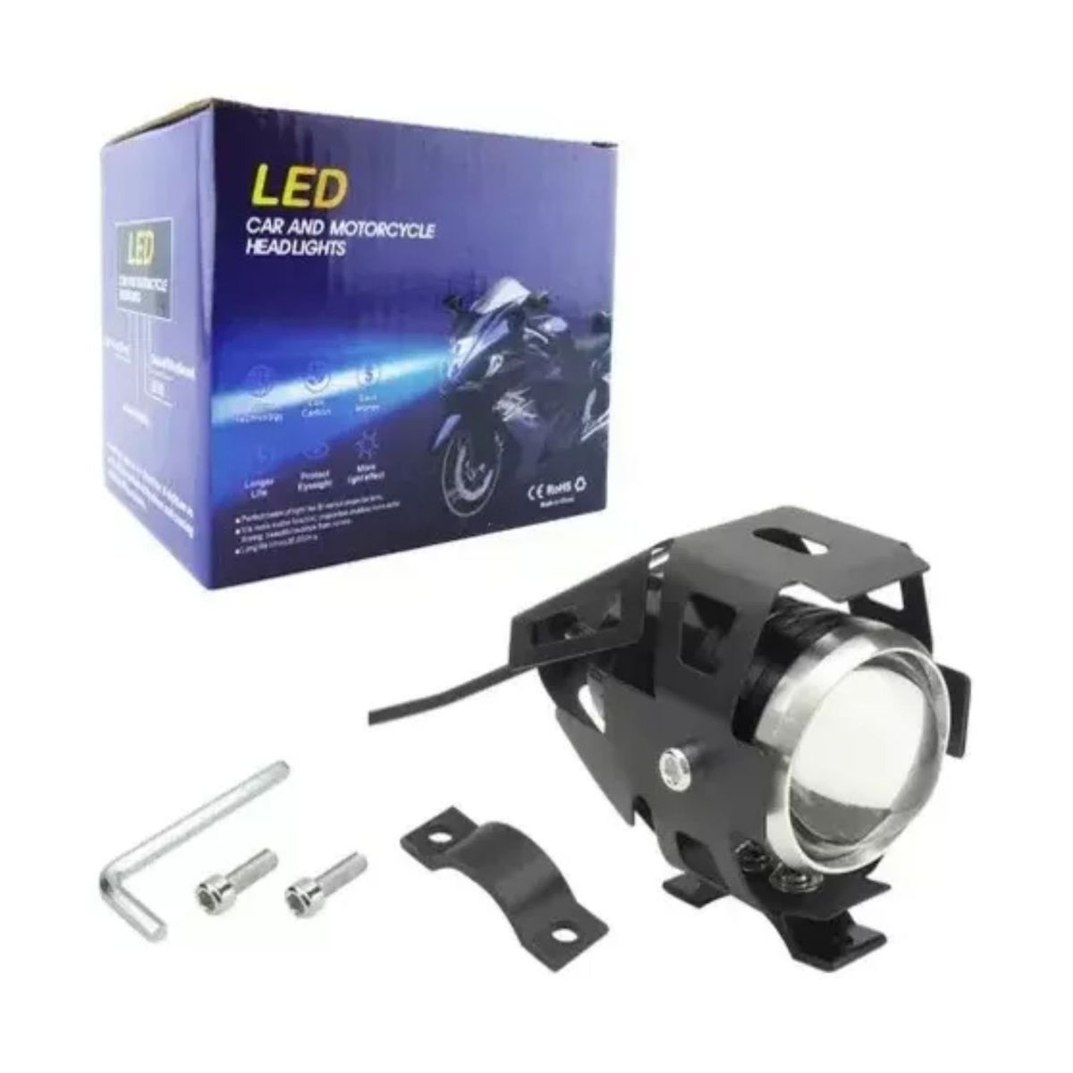 GENERICO - Neblinero Led Para Moto, Modelo U5, De 15 Watt.neblinero