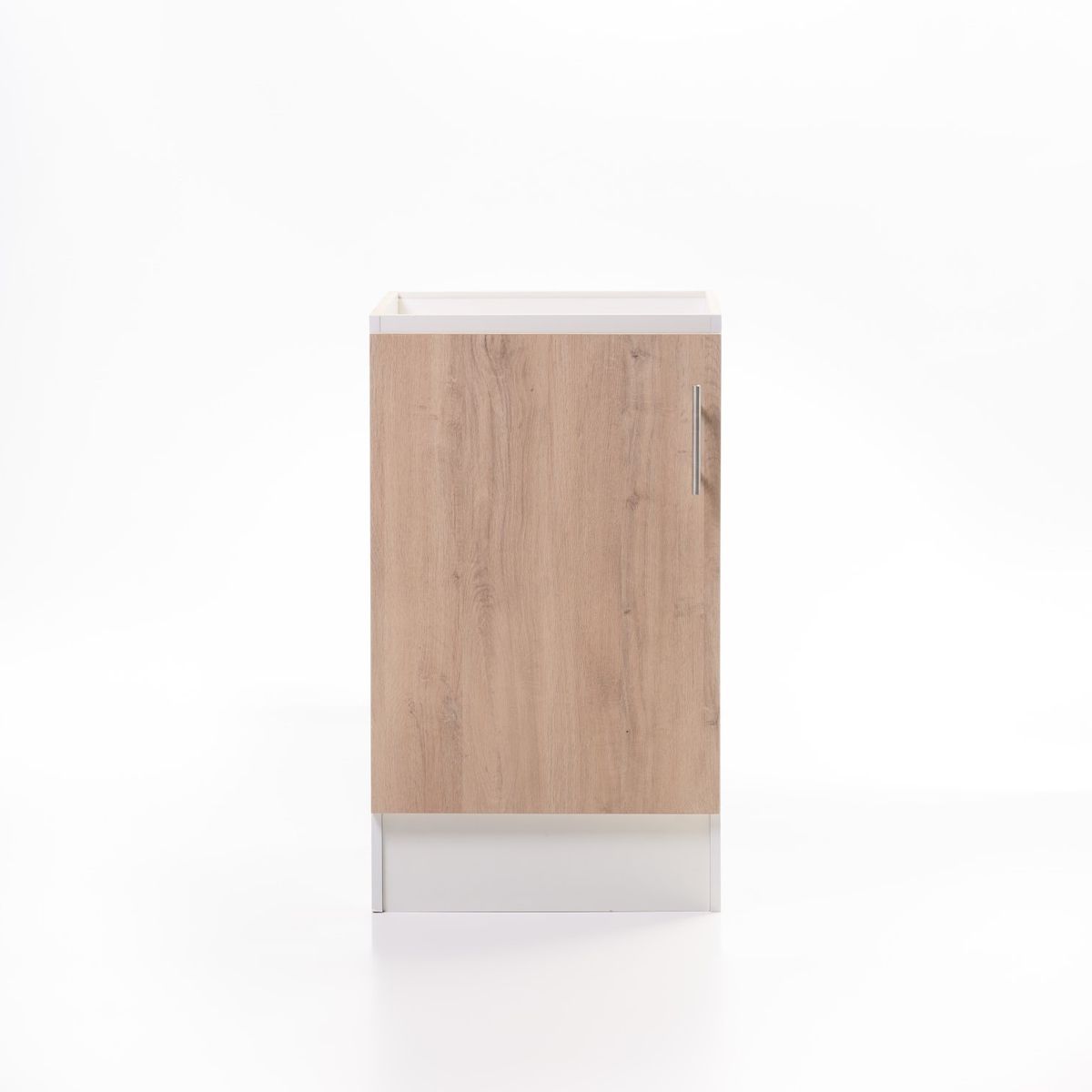 MOBELTEK - Base de Cocina de 1 Puerta 50 cm Blanca Jerez Izquierda