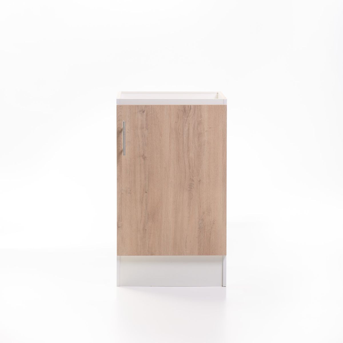 MOBELTEK - Base de Cocina de 1 Puerta 50 cm Blanca Jerez Derecho