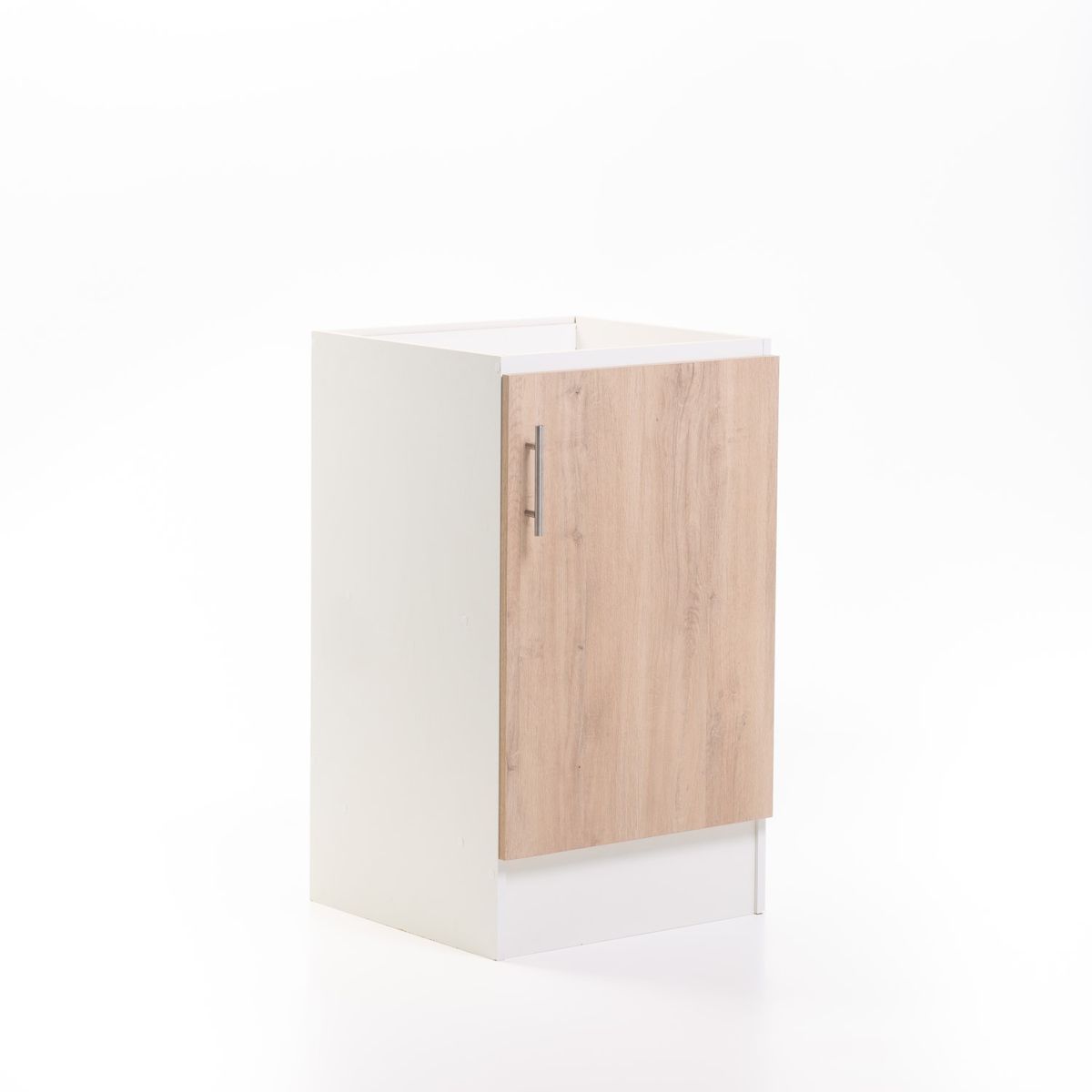 MOBELTEK - Base de Cocina de 1 Puerta 50 cm Blanca Jerez Derecho