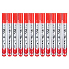 DELI - Pack 24 Marcador para Pizarra Punta Redonda 20mm Rojo