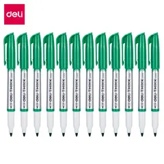 DELI - Pack 24 Marcador para Pizarra Punta de Bala 1-15 mm verde