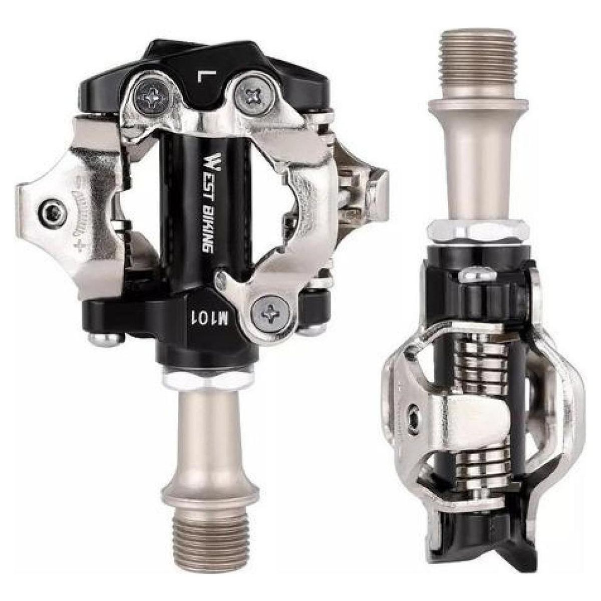 WEST BIKING - Pedales con Calas Anclaje Spd Westbiking Para Mtb - Negro