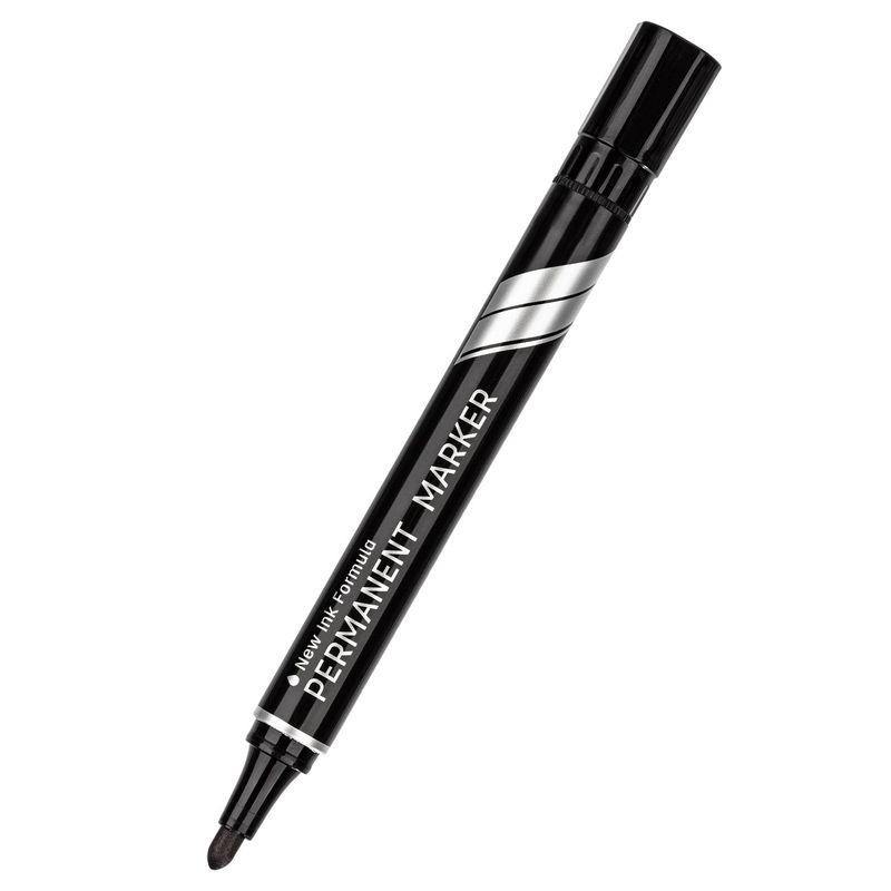 DELI - pack 24 Marcador Permanente Punta Redonda 15 mm negro