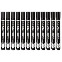 DELI - Pack 12 Marcador Permanente Punta Redonda 15 mm negro