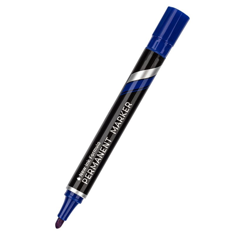 DELI - pack 12 Marcador Permanente Punta Redonda 15 mm azul