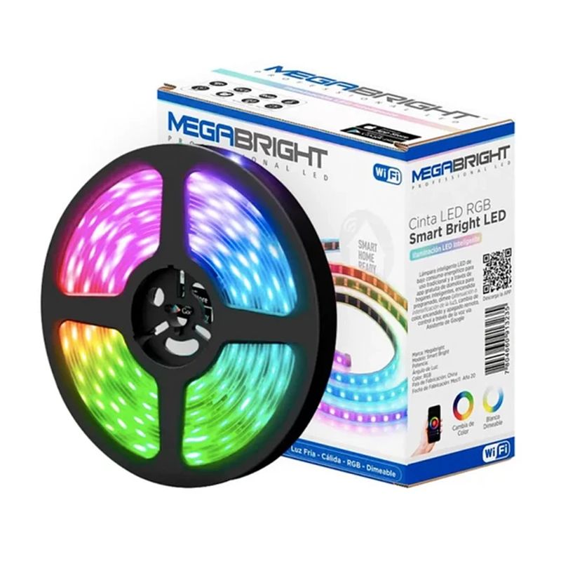 MEGABRIGHT - Cinta Led RGB Megabright SMARTBRIGHT 24W 5MT WIFI