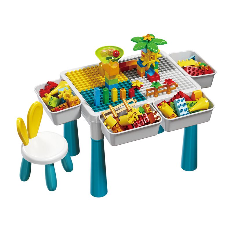 SPACEZAT - Mesa de Juegos Didáctica Construcción Bloques Legos y Silla