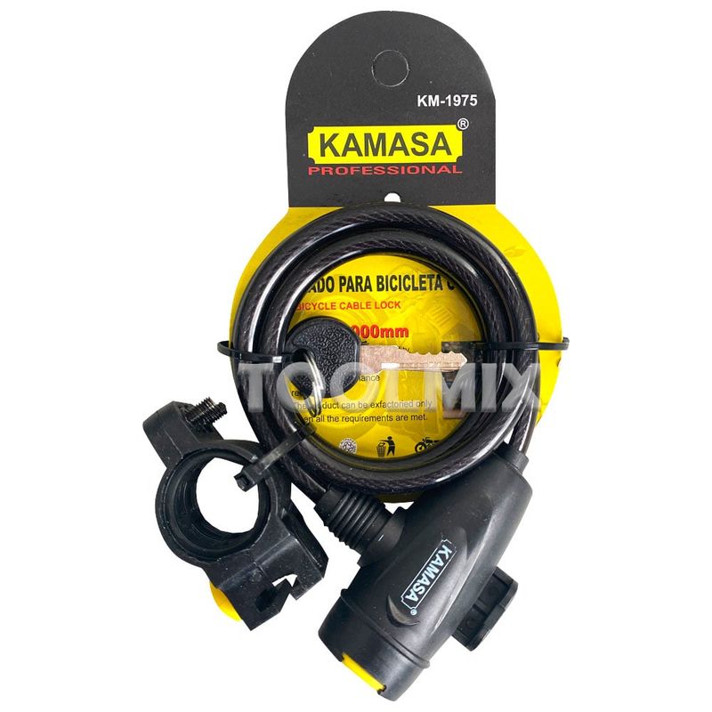 KAMASA - Candado Para Bicicleta Con 2 Llaves + Soporte