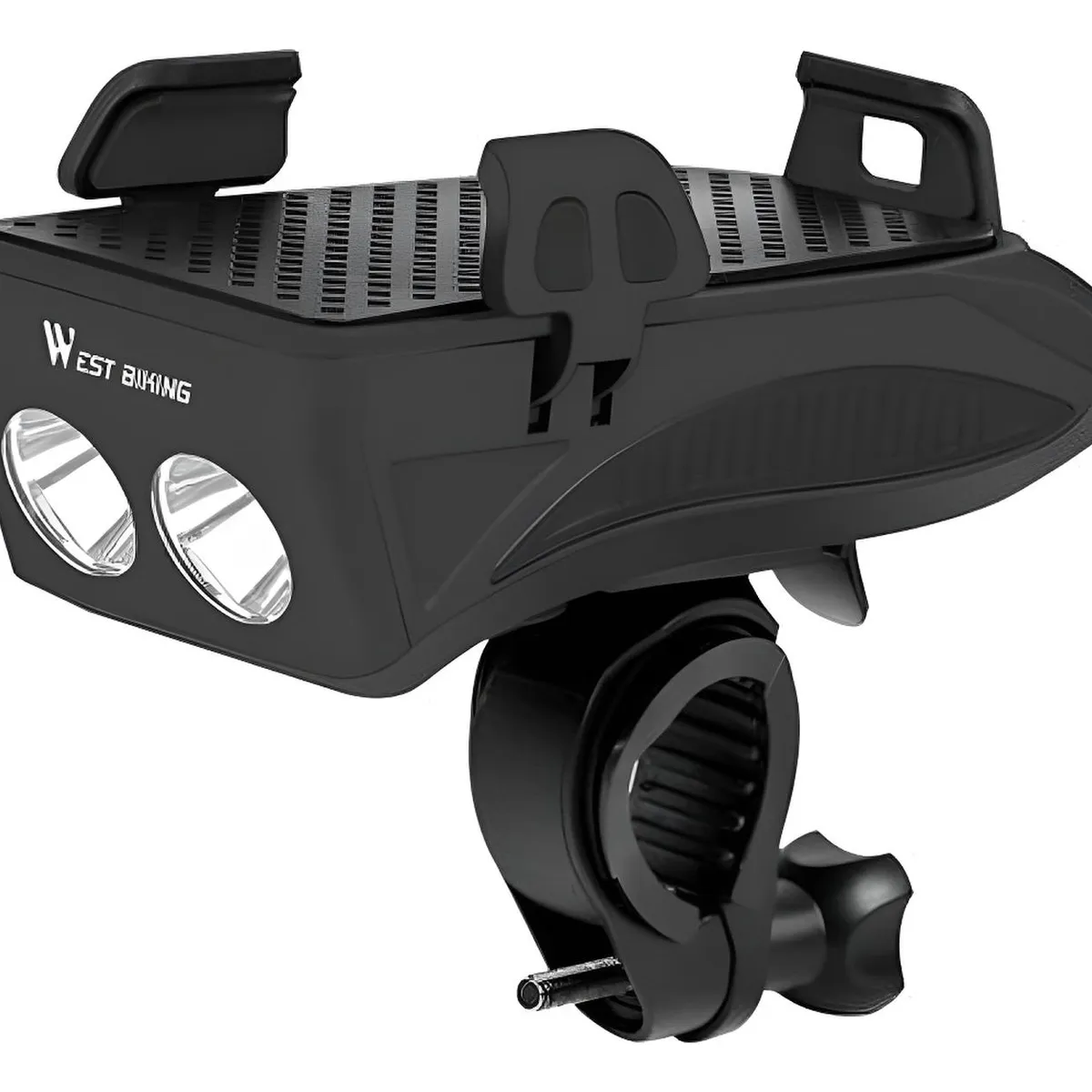 WEST BIKING - Luz Bocina Porta Carga Celular Bicicleta Delantera Foco Usb - Multicolor