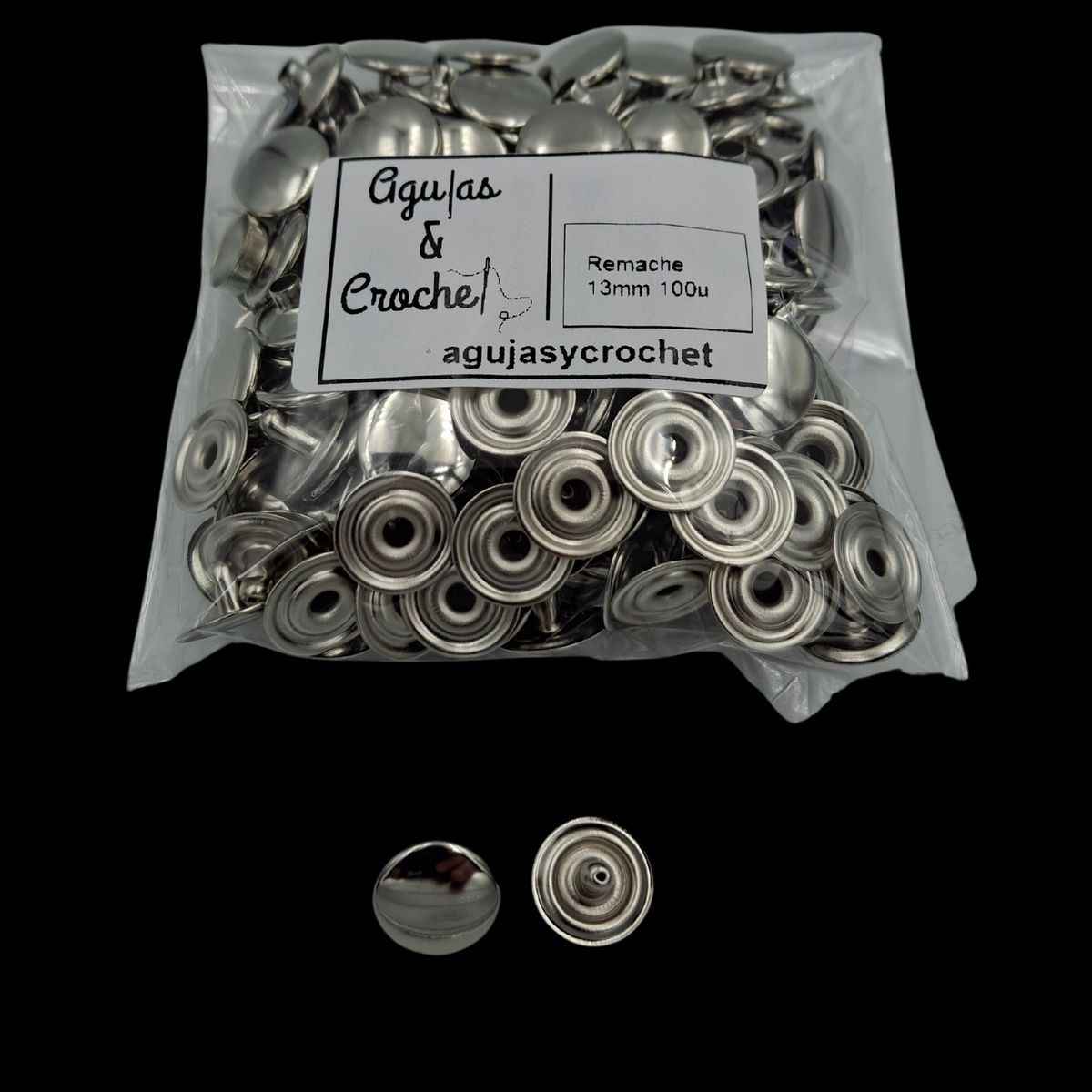 GENERICO - Remaches 13mm 100 unidades para remachadora de vestuario