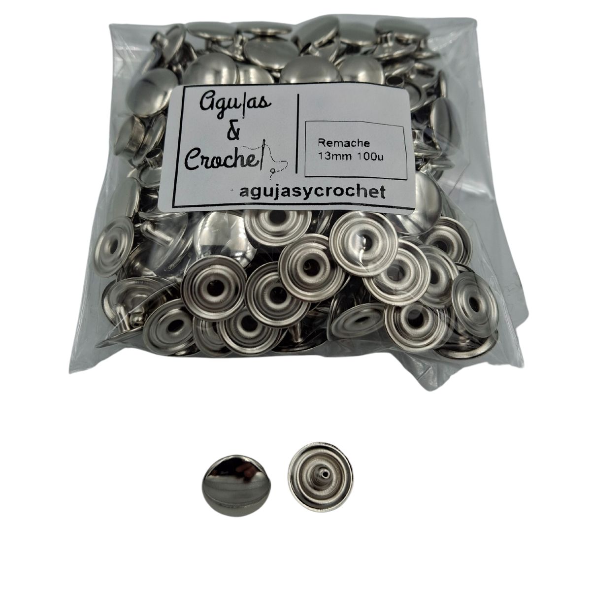 GENERICO - Remaches 13mm 100 unidades para remachadora de vestuario