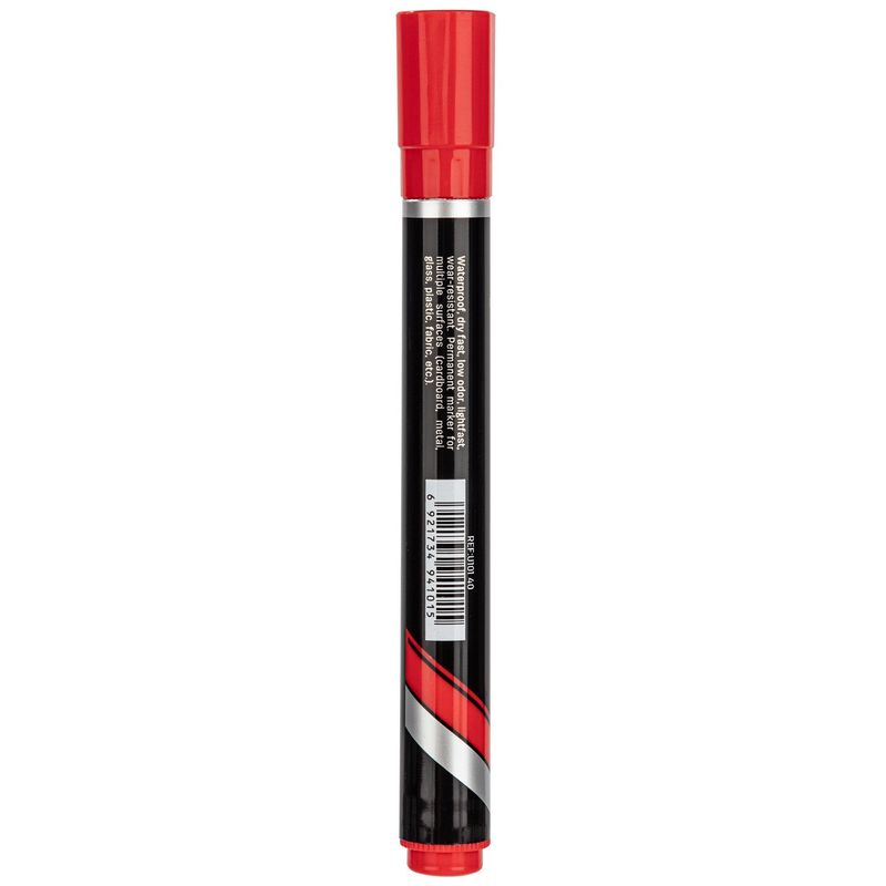 DELI - pack 12 Marcador Permanente Punta Biselada 15-5 mm rojo
