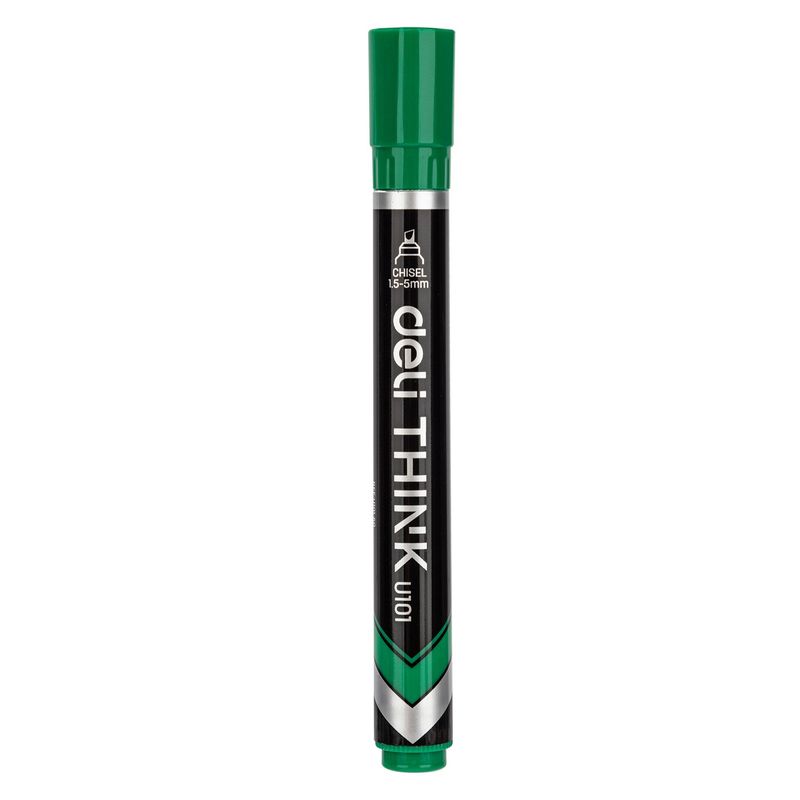 DELI - pack 12 Marcador Permanente Punta Biselada 15-5 mm verde