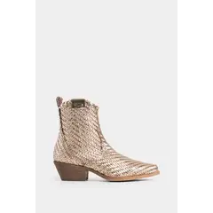 VELEZ - Botines uyuni de cuero para mujer capellada tejida