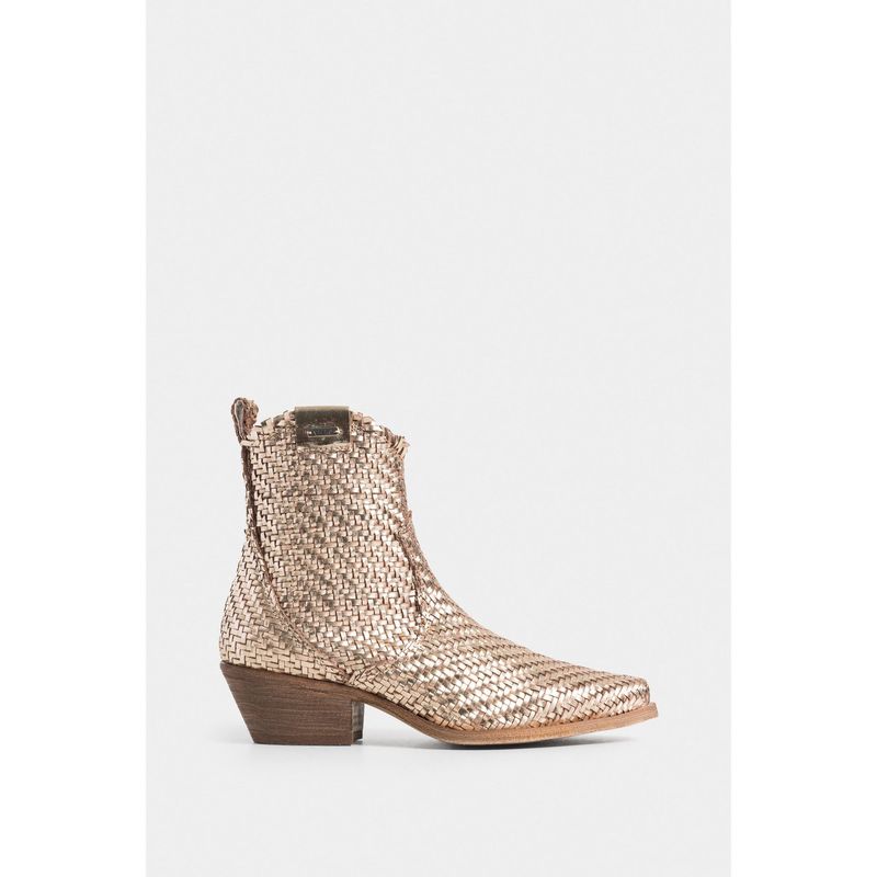 VELEZ - Botines uyuni de cuero para mujer capellada tejida