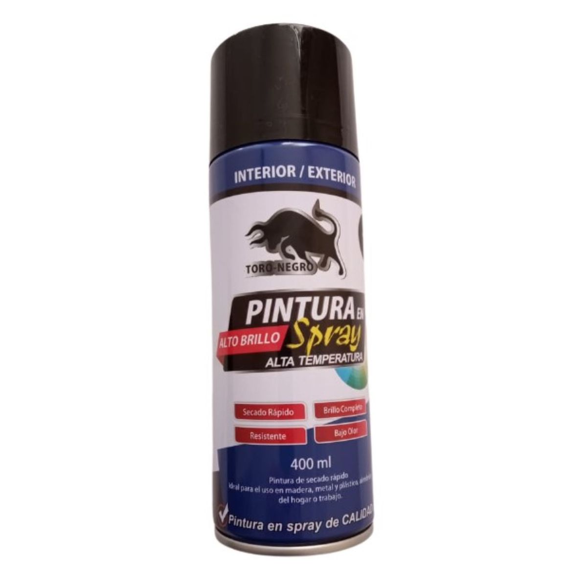 METALFER - Pintura Spray Alta Temperatura 400ml Color Negro