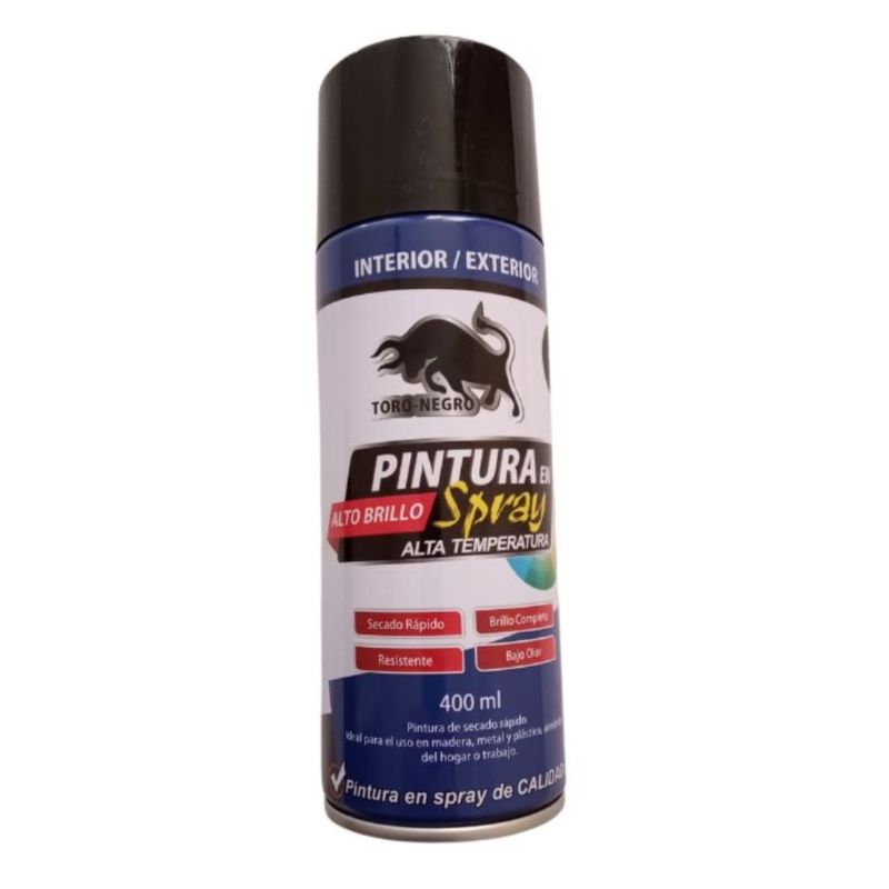 METALFER - Pintura Spray Alta Temperatura 400ml Color Negro