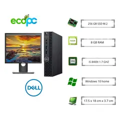 DELL - MicroPC Optiplex 3060M I5-8400T 1,70 GHz /8GB / 256 SSD / WIFI /Monitor 1917S