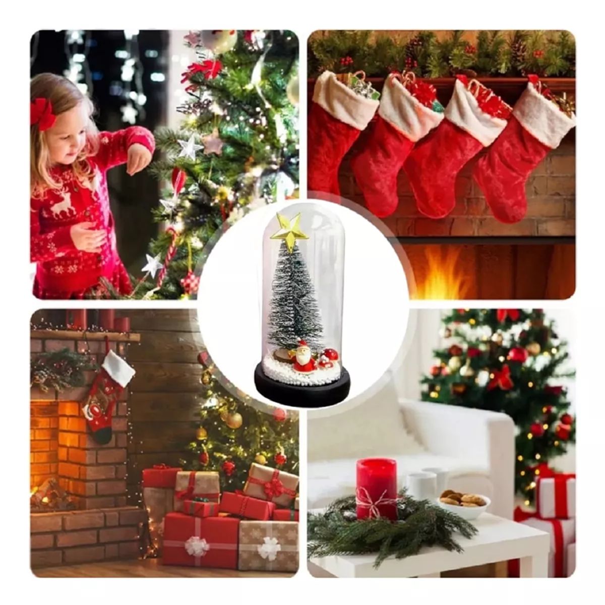 GENERICO - Arbol Navideño Decoracion Navidad Adorno Cupula De Vidrio