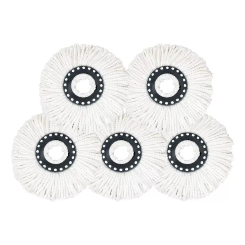 GENERICO - Pack 5 Repuestos Cabezal Mopa Giratoria 360° Trapeador