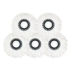 GENERICO - Pack 5 Repuestos Cabezal Mopa Giratoria 360° Trapeador