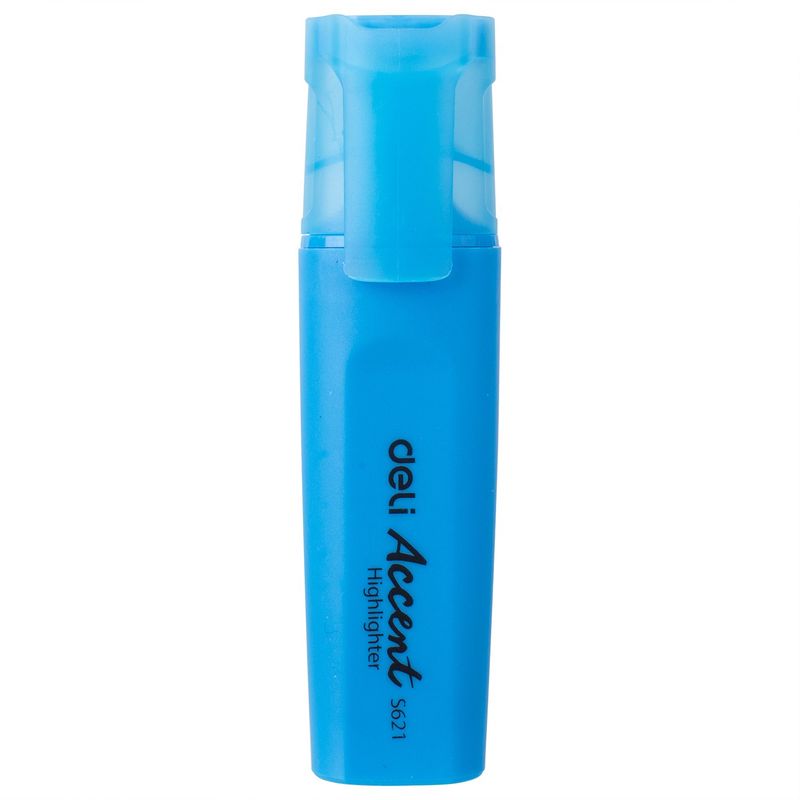 DELI - pack 10 Destacador punta biselada 1-5 mm no tóxico azul