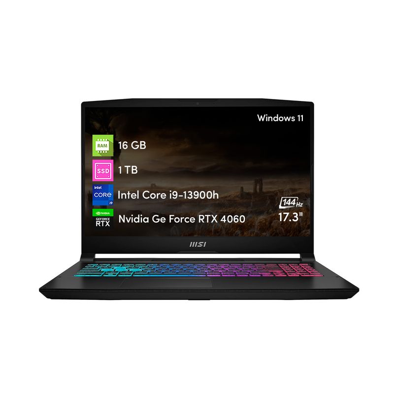 MSI - Notebook MSI Katana 17 i9 13va 16GB 1TB SSD RTX4060 8GB 17.3