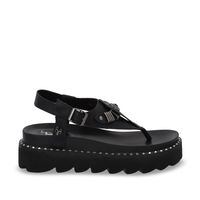 Sandalia Mujer Negra Plana 1573F