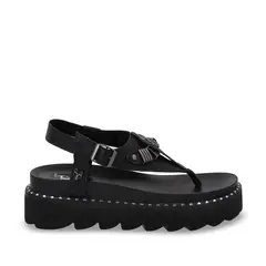 GOTTA - Sandalia Mujer Negra Plana 1573F