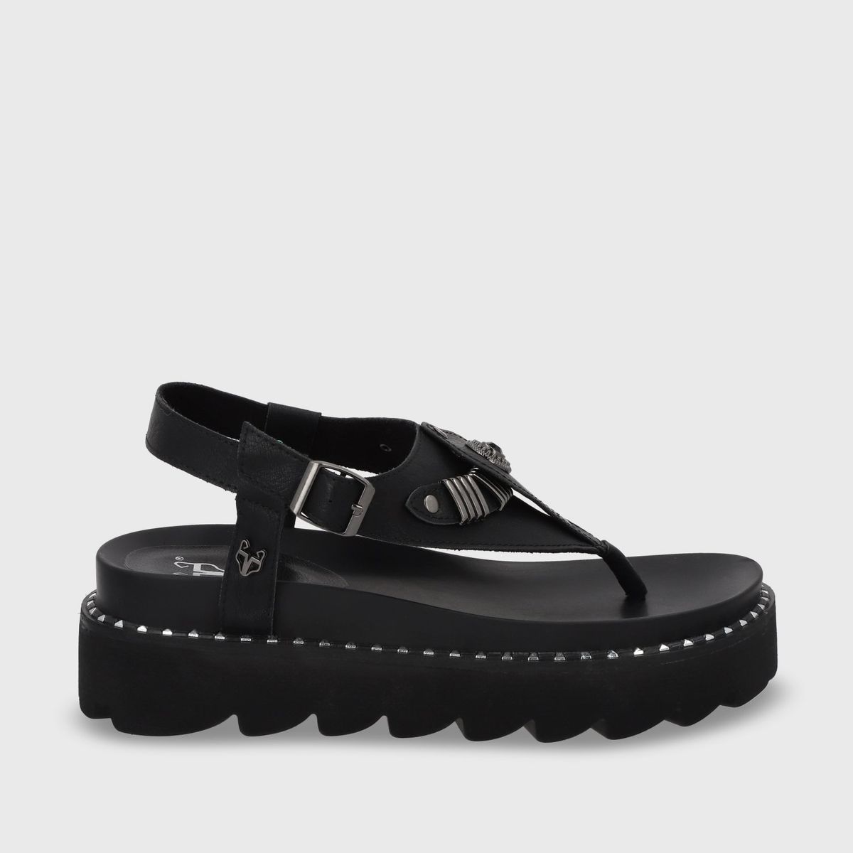 GOTTA - Sandalia Mujer Negra Plana 1573F Gotta