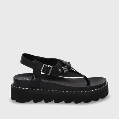 Imagen 2 del producto Sandalia Mujer Negra Plana 1573F