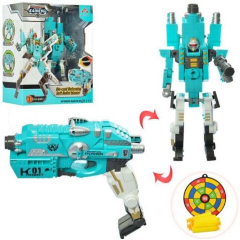 GENERICO - Robot Transformer 2 en 1 Pistola de Dardos