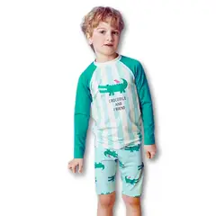 JUMP KIDS - Traje De Baño 3 Piezas Manga Larga Niño Cocodrilo