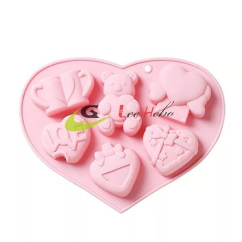 GENERICO - Molde Silicona Para Chocolate Forma Corazon Mini Osos