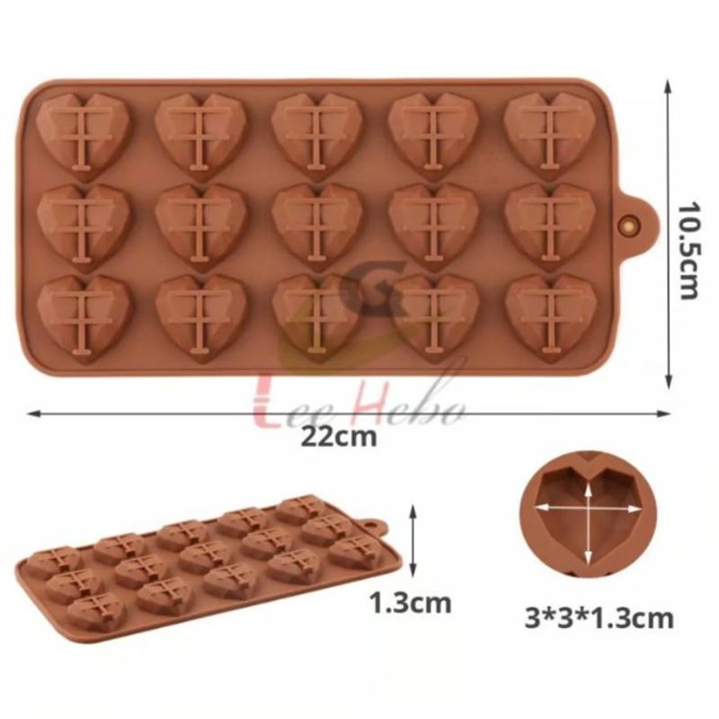 GENERICO - Molde Silicona Para Chocolate Forma Corazones Geometricos