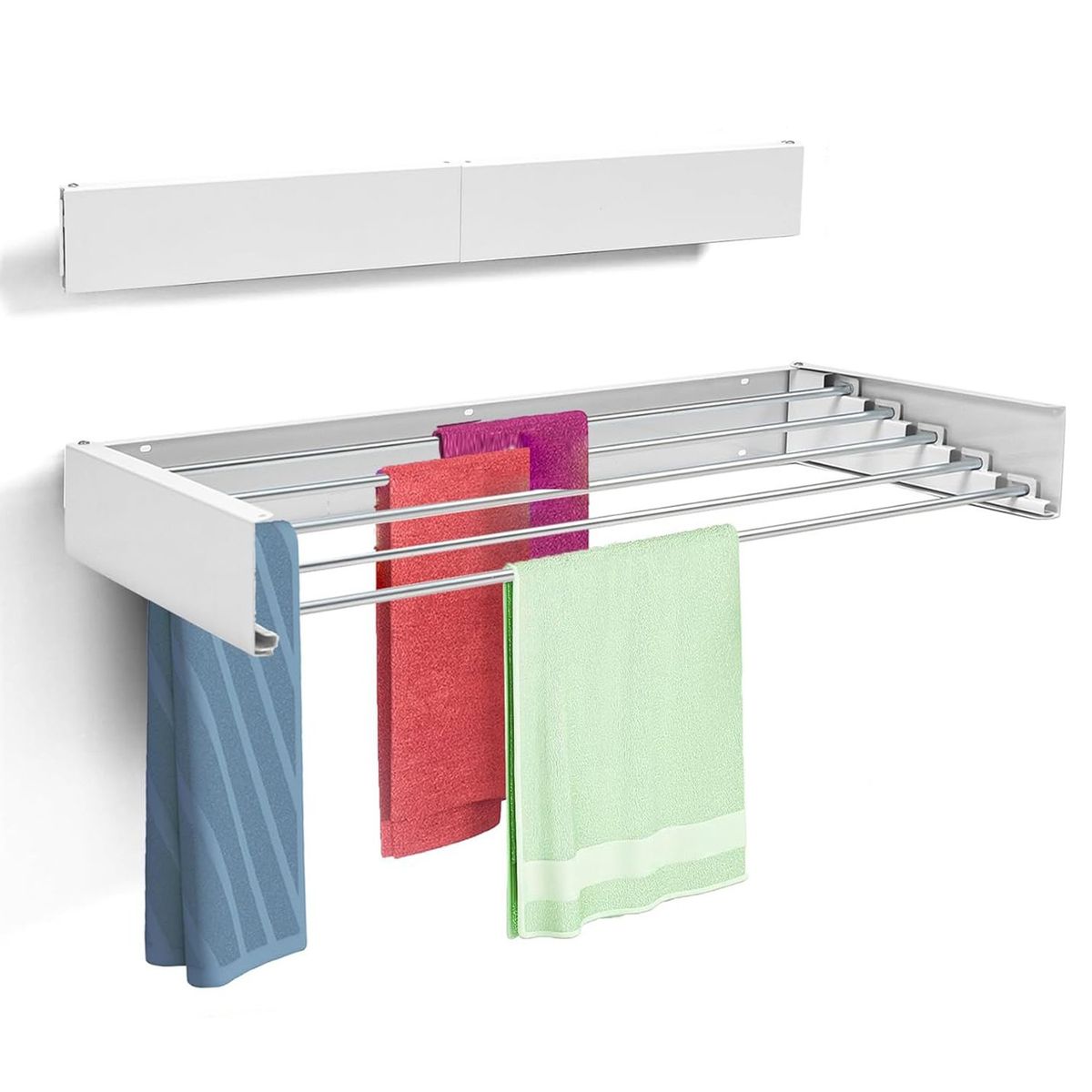 MIABU - Colgador ropa plegable pared oculto robusto 80 x 40 cms