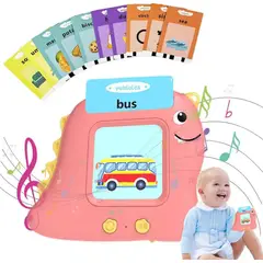 OEM - TARJETAS FLASH APRENDIZAJE CON AUDIO INGLES ESPAÑOL ROSA