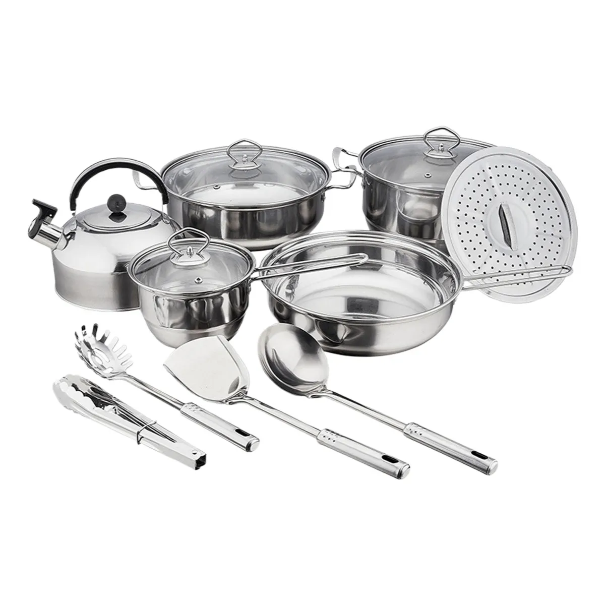 U BUY - Bateria De Cocina Acero Inoxidable Inducción 14 Piezas