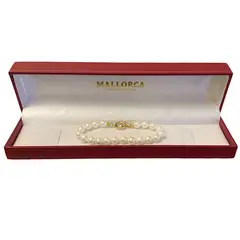 MALLORCA - PULSERA PERLAS BLANCAS 8MM DE