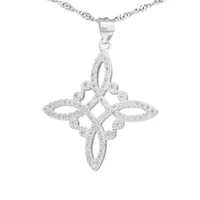 COLLAR DE PROTECCION NUDO DE BRUJA PLATA FINA CON MICROCIRCONES