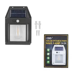 GENERICO - Lampara De Pared Solar Foco Con Sensor De Movimiento Cálida Negro