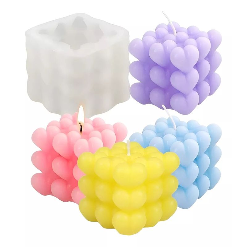 GENERICO - Pack X4 Moldes Para Hacer Velas Molde Para Velas Corazon 3d