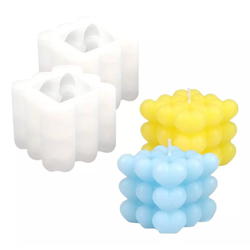 GENERICO - Pack X2 Molde Para Velas Moldes Para Hacer Velas Corazon 3d
