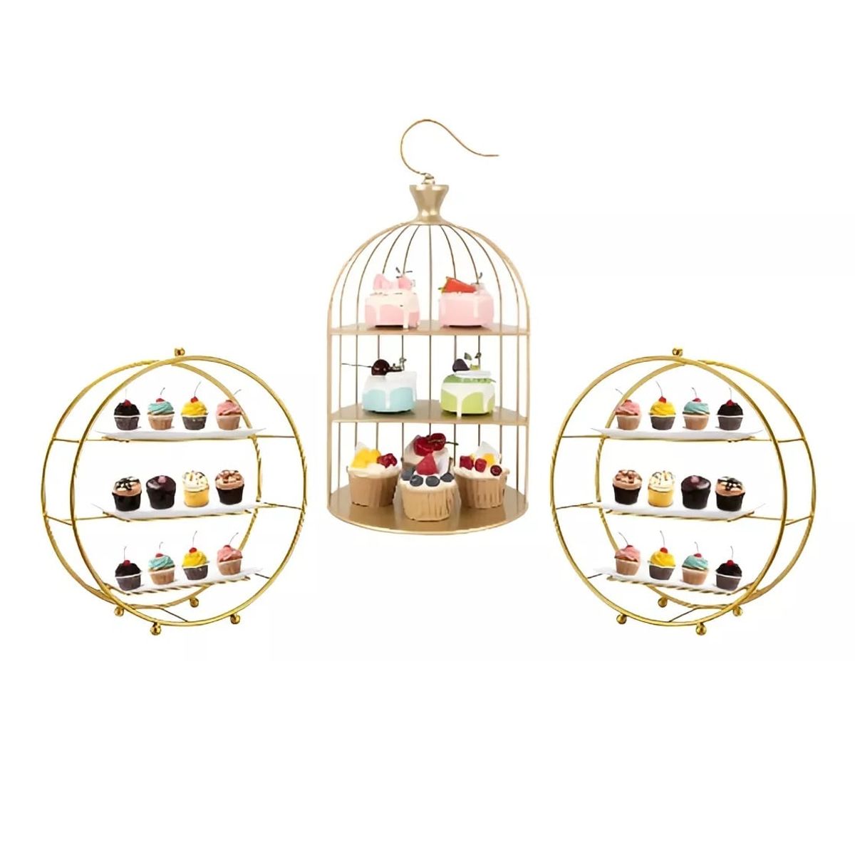 Pasteleria - Set 3 Porta Cupcakes Bases Para Tortas Alzadores Candy Bar