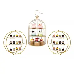 Pasteleria - Set 3 Porta Cupcakes Bases Para Tortas Alzadores Candy Bar