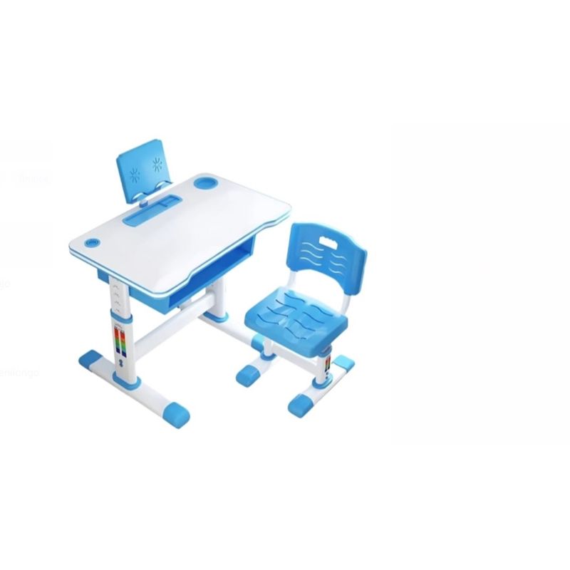 GENERICO - JUEGO DE ESCRITORIO MESA Y SILLA PARA NIÑOS CELESTE