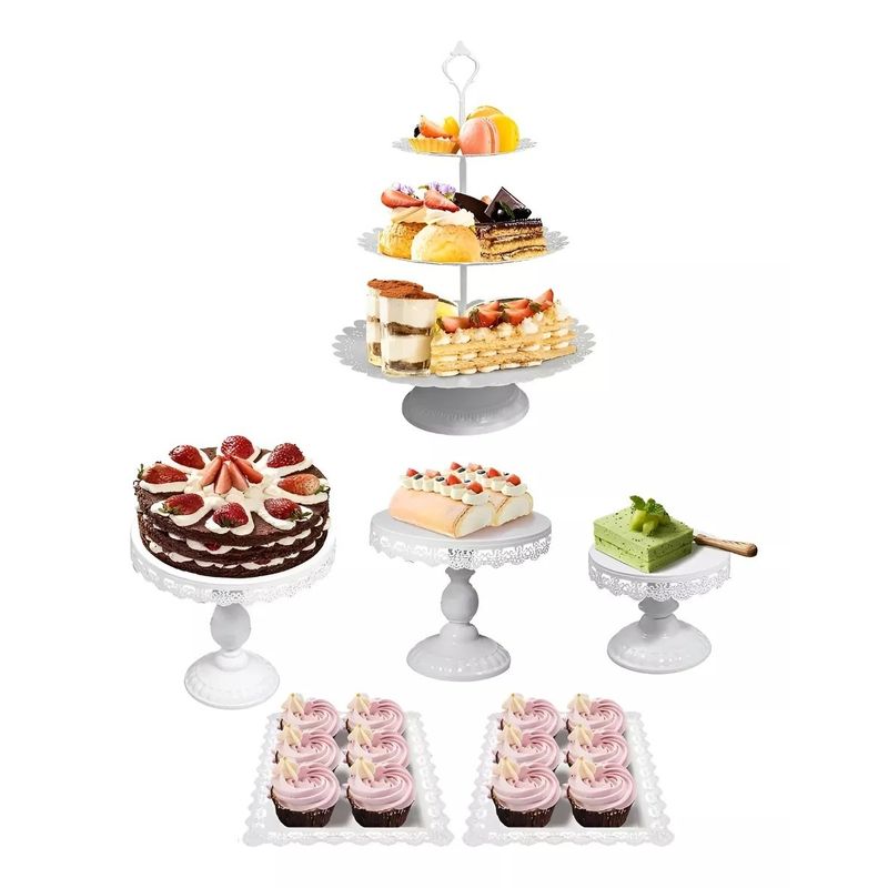 Pasteleria - Set 6 Bases Para Tortas Porta Cupcakes Alzadores Candy Bar